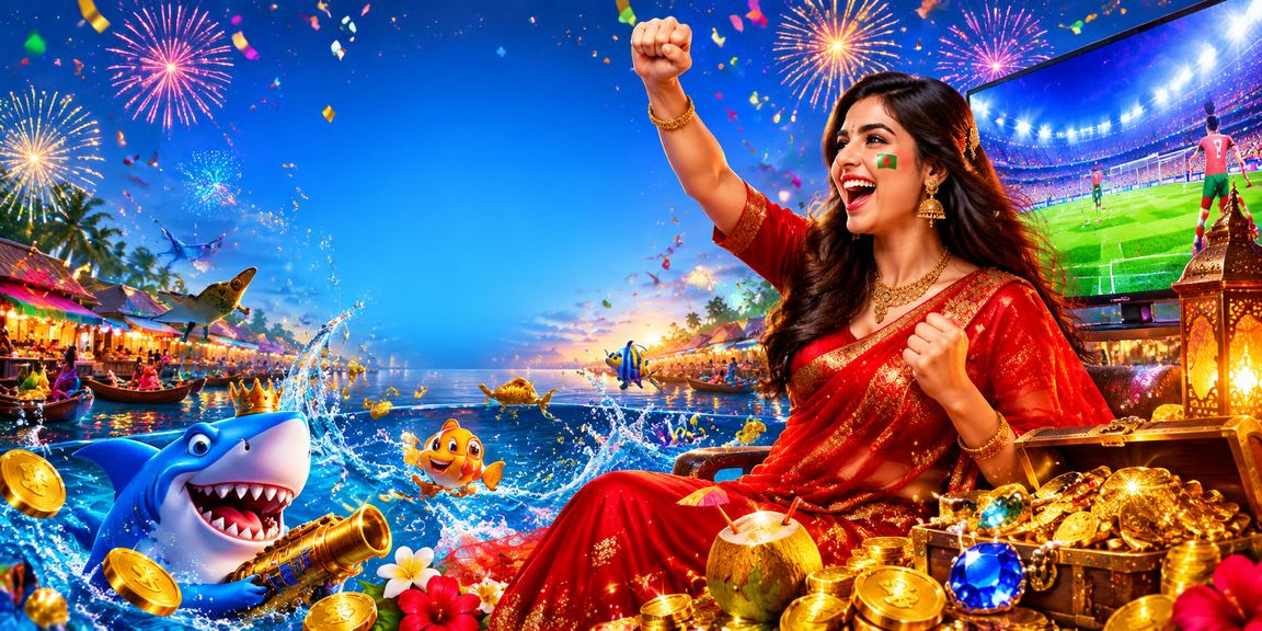 বরিশালের একজন নারী খেলোয়াড় ফিশিং গেম খেলছেন